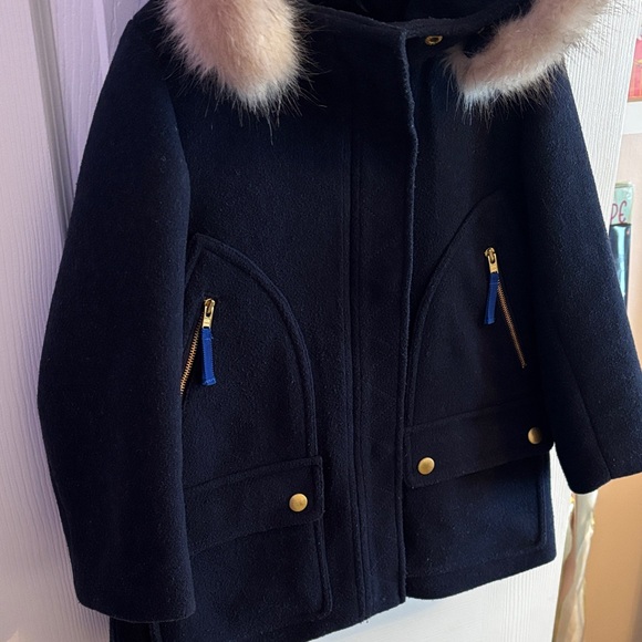 Crewcuts Navy Blue Wool Stadium Kids Coat Size 4-5 - Picture 8 of 11